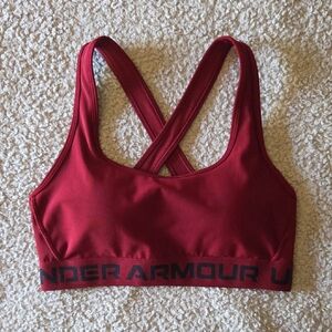 Under Armour Logo Band Criss Cross Silky Sports Bra